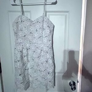 White lace mini dress
